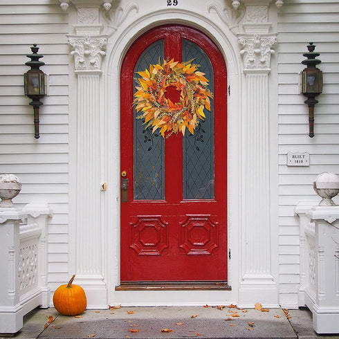 Fall Wreaths for Front Door - 24 inch Farmhouse Wreath Eucalyptus Autumn Berry Magnolia Outside Indoor Decor Large Harvest Crafts Wreaths Rustic Thanksgiving Halloween