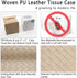 LURRIER Tissue Box Cover, Modern Woven PU Leather Square Tissue Box Holder, Decorative Box for Bathroom Vanity Countertop, Night Stands, Office Desk & Car 5"x5"x5" (Sandy)