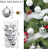 Super Holiday 20PCS Christmas Ball Ornaments Set, Shatterproof Handpainted Decoration for Xmas Tree, Home Decor for Holiday, Party, Birthday, Wedding, Anniversary, Christmas- 80mm/3.14", Sliver/White.