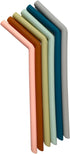 Simka Rose Reusable Silicone Straw - Thick, Wide and Flexible - Perfect for Smoothie or Coffee Tumbler - Multicolor - Set of 6 (Bent 10 Inch)