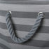 Bone Dry Pet Storage Collection Striped Paw Patch Bin, Small Round, Gray