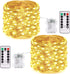 JMEXSUSS 2 Pack 200 LED Fairy Lights Battery Operated, 66Ft Fairy String Lights with Remote, 8 Modes Copper Wire Twinkle Lights for Bedroom Centerpiece Patio Indoor Outdoor Gift Decor (Warm White)
