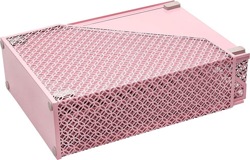 Annova Mesh Desk Organizer 4 Pieces Office Suppliers Desktop Organizer Set Desk Accessories - Letter / File Tray x 2, Magazine Rack / Upright Document Holder x 1, Pen Holder x 1 - Light Pink
