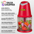 Taco Tuesday 2-Speed Chopper, Perfect For Salsa, Guacamole, Dip, Sauces, Hummus, Stainless Steel Blades, 2-Cup Capacity, Red
