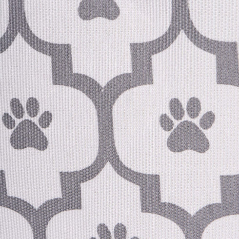 Bone Dry Pet Storage Collection Lattice Paw Print, Medium Round, White/Gray