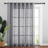 NICETOWN Linen Textured Window Curtain - Semi Translucent Extra Wide Sheer Voile Curtain Drape with Grommet Top for Living Room/Patio/Sliding Door, Dark Grey, 100W x 84L inches, 1 Panel