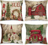 Hlonon Christmas Decorations Christmas Pillow Covers 20 x 20 Inches Set of 4 - Xmas Series Cushion Pillow Cover Custom Zippered Square Pillowcase