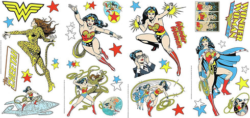 RoomMates RMK4308SCS Wonder Woman Cartoon Peel and Stick Wall Decals