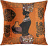 Emvency Set of 4 Throw Pillow Covers Retro Abstract Black and Brown Basket Zebra Giraffe African Women Ethnic Tribe Decorative Pillow Cases Home Decor Standard Square 18x18 Inches Pillowcases