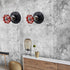 DSDST 3 Pcs Industrial Pipe Red Handwheel Coat Hook Racks Clothing Rack Hanger Coat Rack Wall Hooks Garment Rack for Hanging