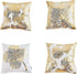 NeatBlanc Pack of 4 Decorative Throw Pillow Case Cushion Cover Gold Stamping Leaves 18 x 18 inches 45 x 45 cm for Couch Bedroom Car