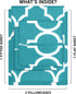 Utopia Bedding Printed Queen Sheet Set - 1 Fitted Sheet, 1 Flat Sheet and 2 Pillowcases - Soft Brushed Microfiber Fabric - Shrinkage and Fade Resistant (Queen, Aqua Quatrefoil with White Pattern)