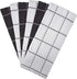 Pack of 6 Premium Kitchen Towels Set - Window Pane Design Kitchen Hand Towels - Large, 435 GSM, Ultra Absorbent - Dish Towels for Drying Dishes - Cotton Tea Towels - Kitchen Hand Towels - Grey