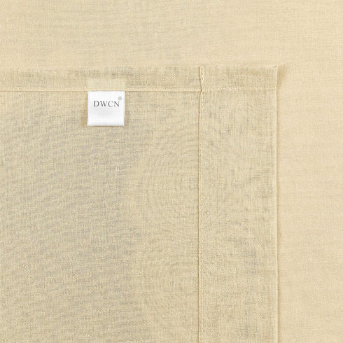 DWCN Beige Sheer Curtains for Living Room Bedroom - Faux Linen Look Voile Drapes Grommet Top Window Curtain Panel 46 x 54 Inch Length, Set of 2 Panels