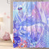 Mermaid Shower Curtain, Kids Shower Curtain for Bathroom, Colorful Ocean Beach Shower Curtain for Girls, Purple Shower Curtain with 12 Hooks, Waterproof Bathroom Shower Curtains