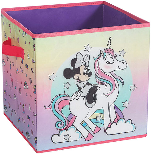 Idea Nuova Disney Minnie Mouse 2 Pack Collapsible Storage 11.5" Cubes with LED Lights