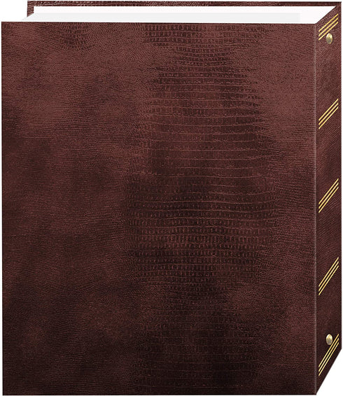 Magnetic Self-Stick 3-Ring Photo Album 100 Pages (50 Sheets), Brown