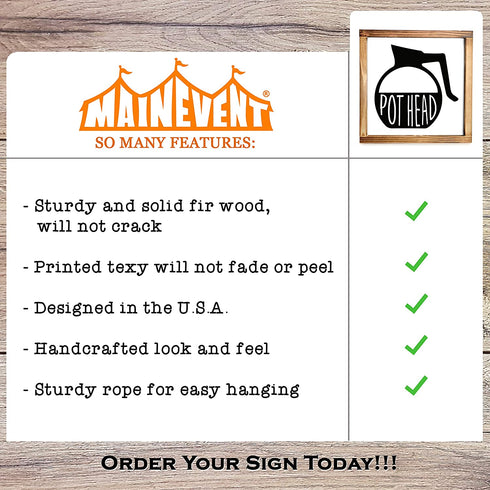 Pot Head Coffee Sign 12x12 Inch - Funny Pot Head Sign Coffee, Coffee Wall Decor, Coffee Pot Head Sign, Pot Head Sign, Pot Head Kitchen Sign, Coffee Station Decor