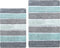 Chardin Home Cordural Stripes Bath Mat, Set of 2 Bath Rugs (17 Inches x24 Inches & 21 Inches x34 Inches) | Non Slip Bathroom Rug, Machine Washable, Plush, Highly Absorbent | Mint Green & Grey