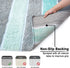 Chardin Home Cordural Stripes Bath Mat, Set of 2 Bath Rugs (17 Inches x24 Inches & 21 Inches x34 Inches) | Non Slip Bathroom Rug, Machine Washable, Plush, Highly Absorbent | Mint Green & Grey