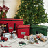 WBHome Christmas Ornament Storage Box with Removable Lid, 4'' Compartment Storage Container with Adjustable Dividers, Keeps 36 Holiday Ornaments & Decoration Accessories, Red