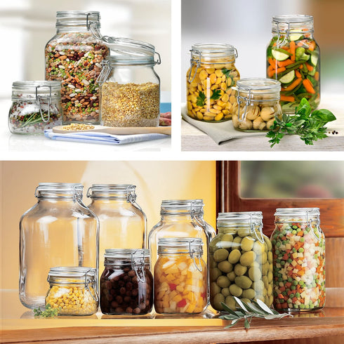 Bormioli Rocco Fido Glass Canning Jar Italian 67¾ oz-2 Liter, 67.75 oz, Clear