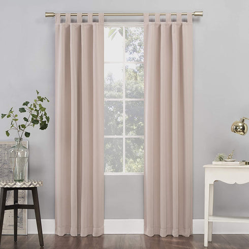 Sun Zero Easton Blackout Tab Top Curtain Panel, 40 in x 63 in, Blush Pink
