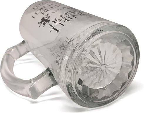 That's What I Do I Drink Beer & I Know Things - Large 16oz Beer Mug - Game of Thrones Inspired - Thick Clear Glass - Perfect Gift