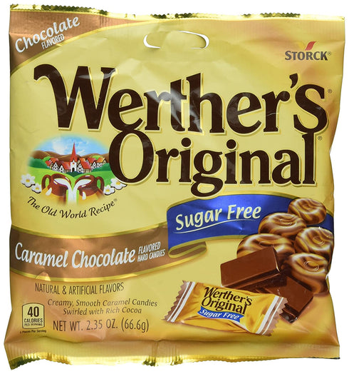 Werther's Original Sugar Free Candies, Caramel Chocolate, 2.35 Ounce