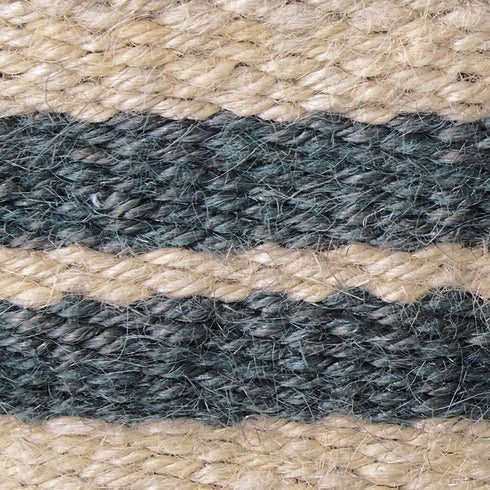 Creative Co-Op DA8007-1 Cream & Blue Striped Jute Wall Baskets with Leather Loops (Set of 2 Sizes)