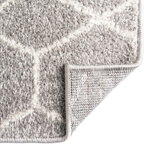 Unique Loom Trellis Frieze Collection Area Rug-Modern Morroccan Inspired Geometric Lattice Design, 2 x 3 ft, Light Gray/Ivory