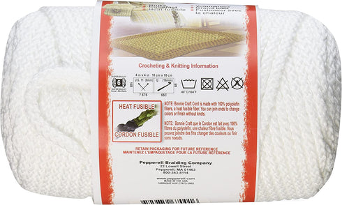 Pepperell BB6-100-001 6mm Bonnie Macramé Craft Cord, 100-Yard, White