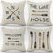 The Lake House Lake Throw Pillow Case, 18 x 18 Inch Set of 4, Lake Paddle Decor, Lake House Rules Decor, Lake House Decor, Lake House Room Decor Pillows Cover for Sofa Couch Bed