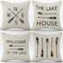 The Lake House Lake Throw Pillow Case, 18 x 18 Inch Set of 4, Lake Paddle Decor, Lake House Rules Decor, Lake House Decor, Lake House Room Decor Pillows Cover for Sofa Couch Bed