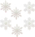 Large Snowflakes - Set of 6 White Glittered Snowflakes - Approximately 12" D -Two Assorted Designs Snowflake Decorations - Snowflake Window Décor - Winter Decorations