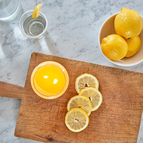 Village Candle Fresh Lemon Large Apothecary Jar, Scented Candle, Yellow, 21.25 oz.