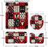 juwute 4 Pcs Retro Woodland Shower Curtain Set with Rugs, Buffalo Plaid Forest Wildlife Animal Toilet Lid Cover Bath Mat,Farmhouse Shower Curtain for Boys Girls Home Bathroom Decor 72x72Inch,Red/Black