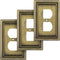 Henne Bery Sunken Pearls Decorative Wall Plate Switch Plate Outlet Cover (Single Duplex, 3PK, Antique Brass)