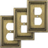 Henne Bery Sunken Pearls Decorative Wall Plate Switch Plate Outlet Cover (Single Duplex, 3PK, Antique Brass)