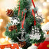 4 Pieces Silver Christmas Tree Ornament Nautical Navy Christmas Ornament Boat Helm and Anchor Christmas Decor with Red Rope and Christmas Bags