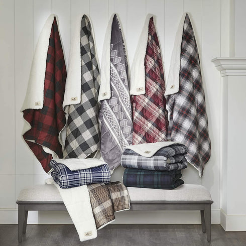 Woolrich Down Alternative Plaid Throw Premium Soft Cozy Spun for Bed, Couch or Sofa (50x70, Linden Tan)