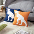 Emvency Set of 4 Throw Pillow Covers Dinosaur Tyrannosaurus in Rawr Brachiosaurus Red Navy Blue Prehistoric Paleontologist Decorative Pillow Cases Boys Room Home Decor Square 18x18 Inches Pillowcases
