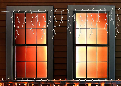 Tupkee Shimmering Twinkle Window Icicle Lights - 3 Feet (0.91 m), 50 Clear Incandescent Christmas Indoor Twinkle Icicle Lights