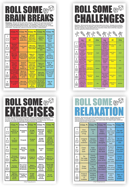 Your Therapy Source Brain Breaks Poster Set for the Classroom - Movement and Learning, Sensory, Indoor Recess, PE