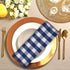 Urban Villa,Buffalo Check Plaid, Premium Quality, Dinner Napkins, 100% Cotton, Set of 12, Size 20X20 Inch, Blue/White Oversized Cloth Napkins with Mitered Corners, Ultra Soft, Durable Hotel Quality