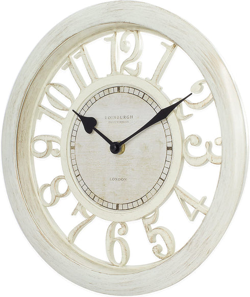 Equity by La Crosse 20857 11.5" Delaney Floating Dial Quartz Clock, Antique White