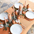 Main + Mesa Unscented Ribbed Pillar Candles, Set of 2, 3"x6", Blush Taupe
