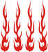 Red Hot Rod Flame Fire Tribal Retro Reflective Decals Sticker for Helmet Cane Bicycle 1"x5", 4 pack