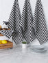 DII French Check Kitchen Collection Decorative Oversized Cotton Dishtowels, 18x28, Black/White, 4 Piece
