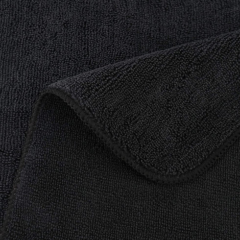 Polyte Premium Microfiber Cleaning Towel,16 x 16 in, 12 Pack (Black)